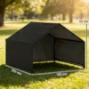 Hondenhok Met Water En UV bestendige Overkapping, Voor Honden Tot 30 Kg 125 X 110 X 93 Cm Zwart