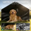 Hondenhok Met Water En UV bestendige Overkapping, Voor Honden Tot 30 Kg 125 X 110 X 93 Cm Zwart