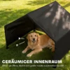 Hondenhok Met Water En UV bestendige Overkapping, Voor Honden Tot 30 Kg 125 X 110 X 93 Cm Zwart