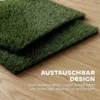 Hondentoilet 63 X 50,5 Cm Hondentoilet Met 2 Wasbare Kunstgras Puppytoilet Voor Honden Voor Balkon Thuis Zwart+Groen