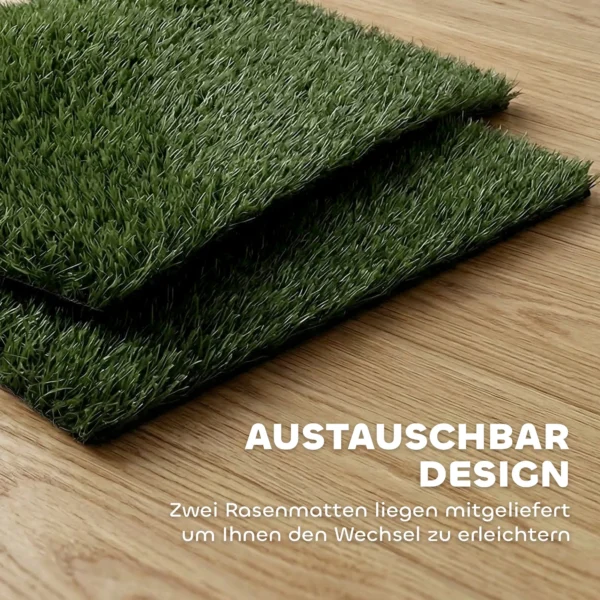 Hondentoilet 63 X 50,5 Cm Hondentoilet Met 2 Wasbare Kunstgras Puppytoilet Voor Honden Voor Balkon Thuis Zwart+Groen