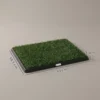 Hondentoilet 63 X 50,5 Cm Hondentoilet Met 2 Wasbare Kunstgras Puppytoilet Voor Honden Voor Balkon Thuis Zwart+Groen