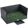 Hondentoilet 75 X 51 Cm Honden WC Met Kunstgras Puppytoilet Met Hoge Muren Uitschuifbare Lade Drainage Zwart