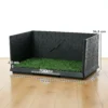 Hondentoilet 75 X 51 Cm Honden WC Met Kunstgras Puppytoilet Met Hoge Muren Uitschuifbare Lade Drainage Zwart