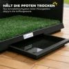 Hondentoilet 75 X 51 Cm Honden WC Met Kunstgras Puppytoilet Met Hoge Muren Uitschuifbare Lade Drainage Zwart