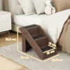 Hondentrap 3 Treden 36,5 Cm Hoog Huisdiertrap Voor Kleine Honden Inklapbaar Voor Bed, Bank, Auto Bruin