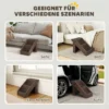 Hondentrap 3 Treden 36,5 Cm Hoog Huisdiertrap Voor Kleine Honden Inklapbaar Voor Bed, Bank, Auto Bruin