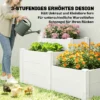 Hoogbed 3 traps Stapelbaar Tuinbed Met Open Bodem, Modulair Kruidenbed DIY Montage Kunststof