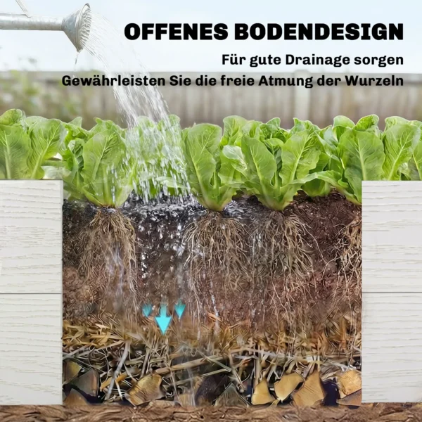 Hoogbed 3 traps Stapelbaar Tuinbed Met Open Bodem, Modulair Kruidenbed DIY Montage Kunststof