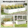 Hoogbed Kunststof, Stapelbaar Plantenbed Met DIY Montage Kweekbed 197 X 54 X 33 Cm Wit