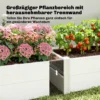 Hoogbed Kunststof, Stapelbaar Plantenbed Met DIY Montage Kweekbed 197 X 54 X 33 Cm Wit