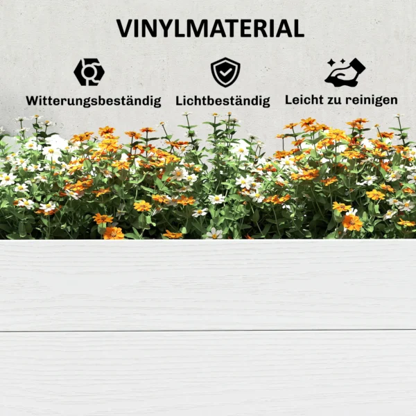 Hoogbed Kunststof, Stapelbaar Plantenbed Met DIY Montage Kweekbed 197 X 54 X 33 Cm Wit