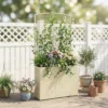 Hoogbed Met Klimrek In Rotan look Plantenbak Voor Klimplanten Voor Tuin, Balkon, 80 X 30 X 163 Cm, Beige