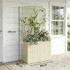 Hoogbed Met Klimrek In Rotan look Plantenbak Voor Klimplanten Voor Tuin, Balkon, 80 X 30 X 163 Cm, Beige