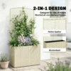 Hoogbed Met Klimrek In Rotan look Plantenbak Voor Klimplanten Voor Tuin, Balkon, 80 X 30 X 163 Cm, Beige