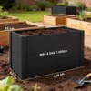 Hoogbed Met Open Bodem, Plantenbak Met Versterkingsstang En Handschoenen, 102 X 52 X 55 Cm, Zwart