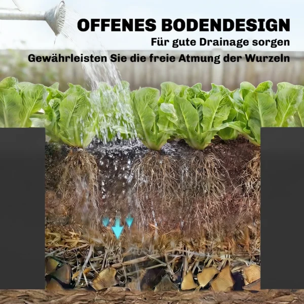 Hoogbed Van Gegalvaniseerd Staal, 150 X 53 X 55 Cm, Buitenplantenbak Met Scheidingswand, Zwart