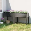 Hoogbed Van Metaal, Extra Grote Plantenbak Met Verstevigingsstutten, Vliesstof, 180 X 55 X 80 Cm Donkergrijs