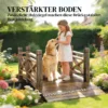 Houten Brug Met Leuning Tuinbrug Van Sparrenhout Vijverbrug Met Antieke Uitstraling, Beloopbaar 174 X 78 X 57,5 Cm Verkoold