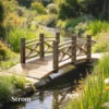 Houten Brug Met Leuning Tuinbrug Van Sparrenhout Vijverbrug Met Antieke Uitstraling, Beloopbaar 174 X 78 X 57,5 Cm Verkoold