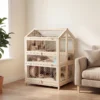 Houten Hamsterkooi Met 3 Verdiepingen, Knaagdierkooi, Kleine Dierenkooi Met Hutten, Wippen, Hellingen, Waterschalen 68x61,5x90 Cm Natuurhout