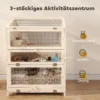 Houten Hamsterkooi Met 3 Verdiepingen, Knaagdierkooi, Kleine Dierenkooi Met Hutten, Wippen, Hellingen, Waterschalen 68x61,5x90 Cm Natuurhout