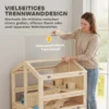 Houten Hamsterkooi Met 3 Verdiepingen, Knaagdierkooi, Kleine Dierenkooi Met Hutten, Wippen, Hellingen, Waterschalen 68x61,5x90 Cm Natuurhout