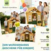 Houten Kinderspeelhuis Buitenspeelhuis Met Deur 3 Ramen 2 Bloembakken Voor Kinderen Van 3 8 Jaar 134,5 X 97 X 150 Cm Bruin