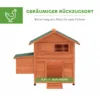 Houten Kippenhok Met Nestkast, 2 Zitstokken, Helling, Raam En Waterdicht Dak 113,5x67,5x95,5 Cm Oranje