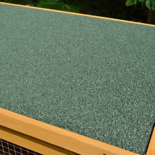 Houten Konijnenhok Met Opklapbaar Dak, 2 Deuren, Lekvrije Schaal, 115x44,3x65 Cm Lichtgeel