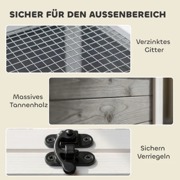 Houten Schildpaddenverblijf Met Vrije Uitloop, Hoofdhuis, Kijkvenster, Opklapbare Bovenkant, 2 Deuren, 113x106,5x44,5 Cm, Donkergrijs