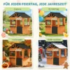 Houten Speelhuisje Voor Kinderen Buitenshuis Met Keuken, Bank, Verkoopbalie, Venster, Deur Voor 3 8 Jaar 171,5 X 146 X 156 Cm Bruin