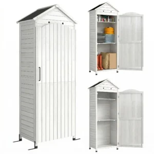 Houten Tuinkast Extra Hoge Gereedschapsschuur Met Verstelbare Plank, Magnetische Deur, Gegalvaniseerd Dak, Ventilatie