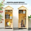 Houten Tuinkast Extra Hoog Gereedschapsschuur Met Verstelbare Plank Magnetische Deur Gegalvaniseerd Dak Ventilatie
