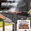Houtskoolgrill BBQ Smoker Met Deksel Thermometer In Hoogte Verstelbare Kolenpan Grillrooster Zijtafel Aslade