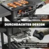 Houtskoolgrill BBQ Smoker Met Deksel Thermometer In Hoogte Verstelbare Kolenpan Grillrooster Zijtafel Aslade