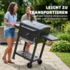 Houtskoolgrill BBQ Smoker Met Deksel Thermometer In Hoogte Verstelbare Kolenpan Schoorsteen Grillrooster Zijtafel Asbak