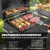 Houtskoolgrill Compacte Grillwagen Met Deksel Thermometer Grillrooster Zijtafel Asbak Ventilatieopeningen