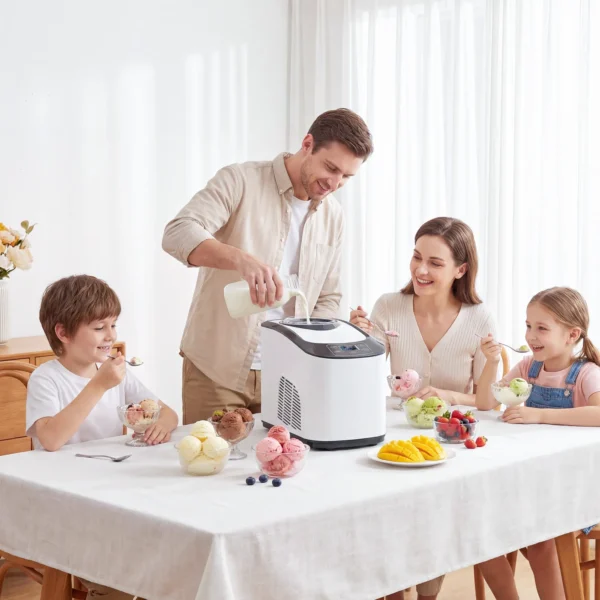 IJsmachine Zonder Voorvriezen Met Ingebouwde Compressor, 1,5L, Wit