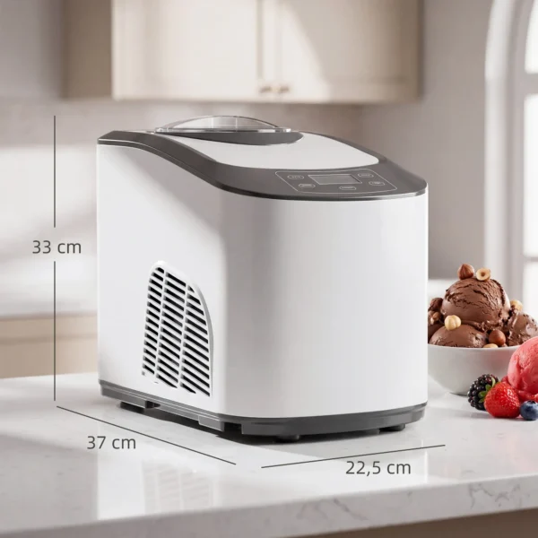 IJsmachine Zonder Voorvriezen Met Ingebouwde Compressor, 1,5L, Wit