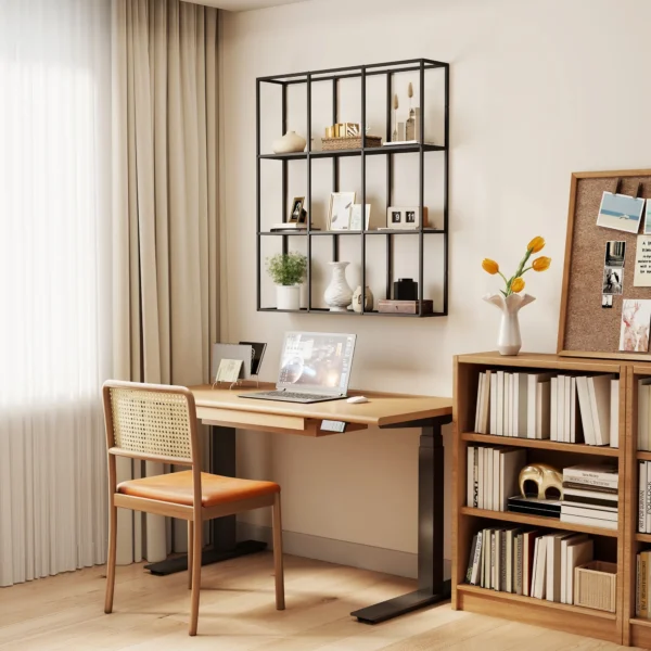 Industrieel Wandrek Met 9 Vakken, Metalen Rek Voor Verzamelobjecten, Ideaal Voor Woondecoratie, Zwart