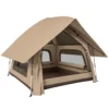 Instant Pop Up Tent Met Regenbescherming Waterdicht Koepeltent Voor 2 3 Personen Met Grondzeil 4 Ramen 235x235x184cm Khaki