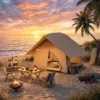 Instant Pop Up Tent Met Regenbescherming Waterdicht Koepeltent Voor 2 3 Personen Met Grondzeil 4 Ramen 235x235x184cm Khaki