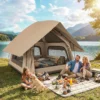 Instant Pop Up Tent Met Regenbescherming Waterdicht Koepeltent Voor 2 3 Personen Met Grondzeil 4 Ramen 235x235x184cm Khaki