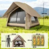 Instant Pop Up Tent Met Regenbescherming Waterdicht Koepeltent Voor 2 3 Personen Met Grondzeil 4 Ramen 235x235x184cm Khaki