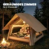 Instant Pop Up Tent Met Regenbescherming Waterdicht Koepeltent Voor 2 3 Personen Met Grondzeil 4 Ramen 235x235x184cm Khaki