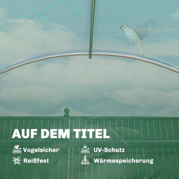 Kas Ca. 2,7 X 2 X 2 M Foliekas Met Planken Rolbaar Ritsdeur 6 Netramen Steunstangen