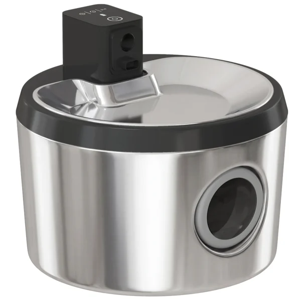 Kattenfontein 4L Draadloos Roestvrij Staal Drinkfontein Met Bewegingssensor 6 Filters Dubbel Filtersysteem LED Zilver