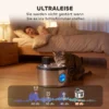Kattenfontein 4L Draadloos Roestvrij Staal Drinkfontein Met Bewegingssensor 6 Filters Dubbel Filtersysteem LED Zilver