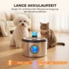 Kattenfontein 4L Draadloos Roestvrij Staal Drinkfontein Met Bewegingssensor 6 Filters Dubbel Filtersysteem LED Zilver